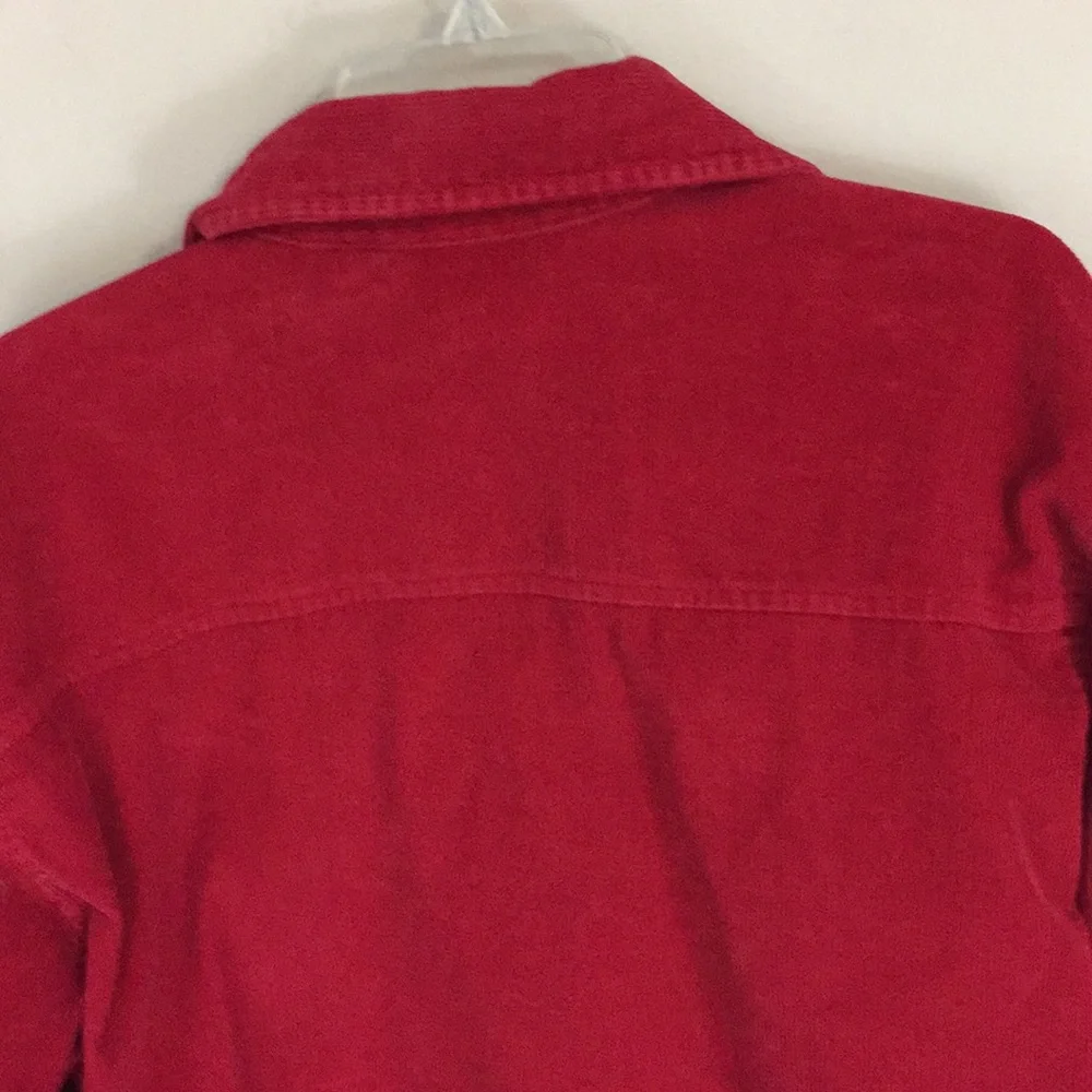 Carolina Colours Plus Red Corduroy Button Up Shirt Size 16